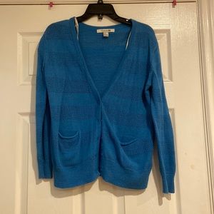 Forever 21 Blue Button Up Cardigan